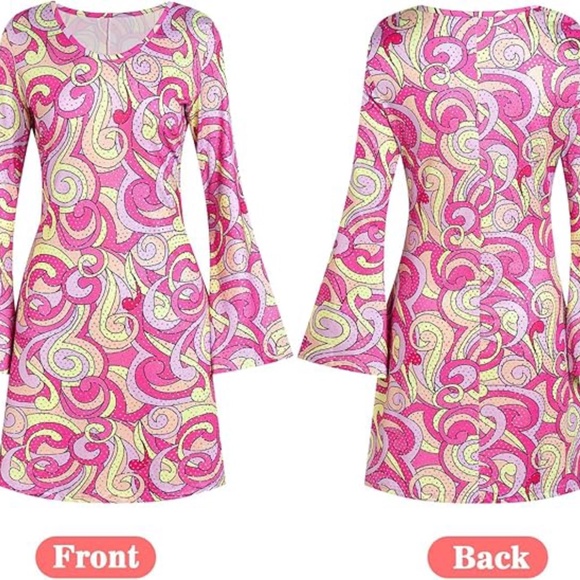 Women’s 70’s Inspired Mini Dress - Picture 2 of 7